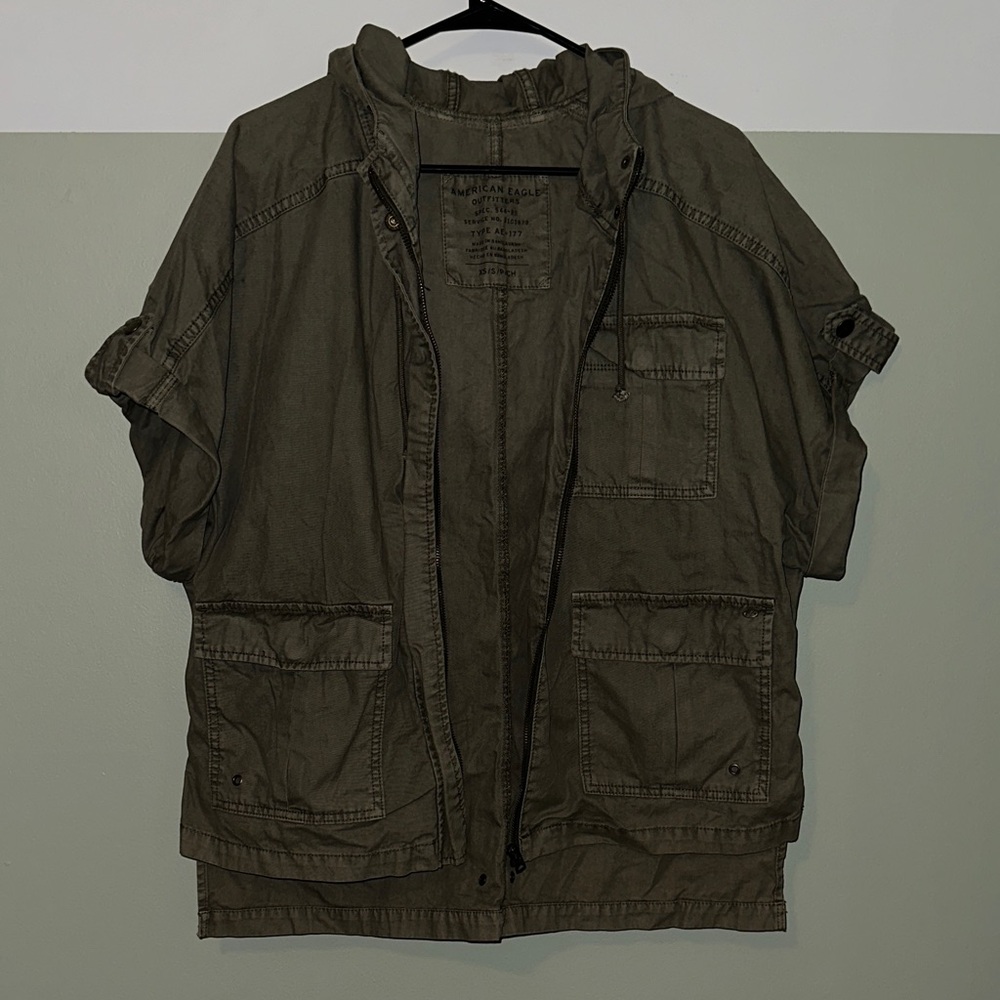 American Eagle Outfitters Olive Green short sleeve Jacket